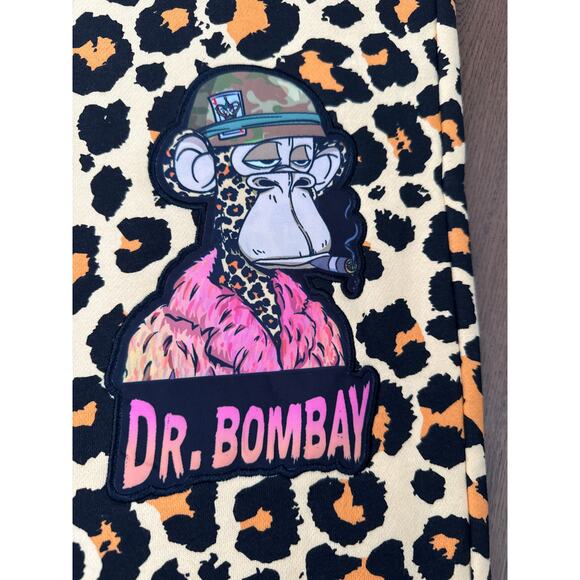 Dr. Bombay Printed Pull On Drawstring Fleece Sweatpant Cheetah Women's Size L - Picture 3 of 7